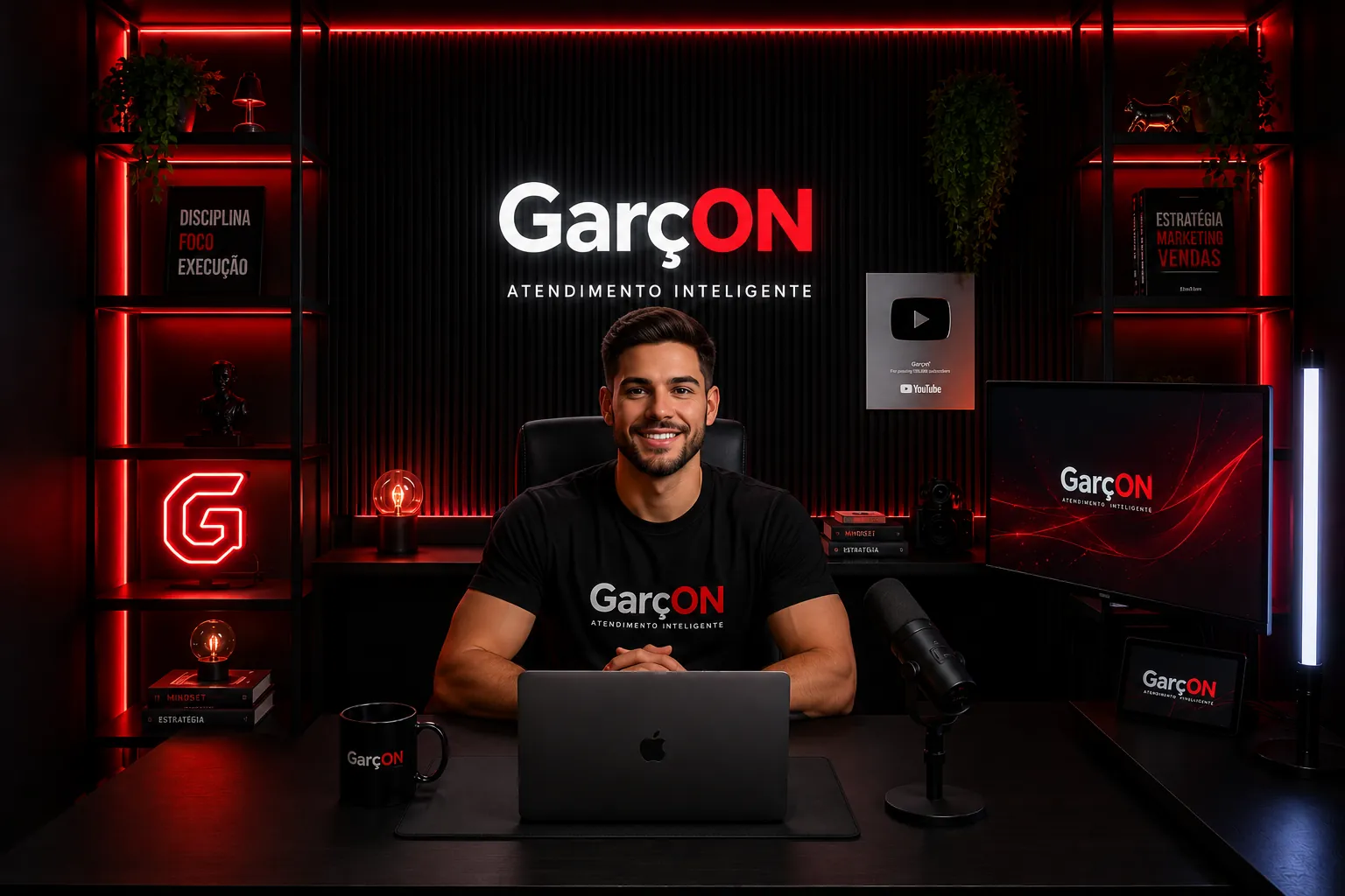 Representante GarçON em estúdio comercial